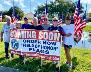 Field of Honor Coming Soon is set-up by the Kiwanis Breakfast Club!
