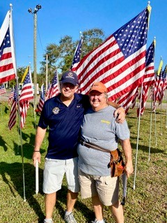 Brett and Leah get ready for the Flag Raising Event!