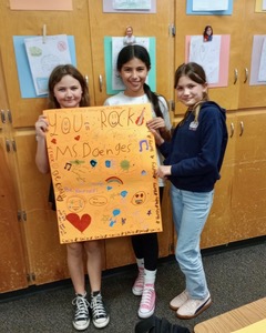K-Kids spread kindness and encouragement by creating a special “You Rock!” message for their teachers.